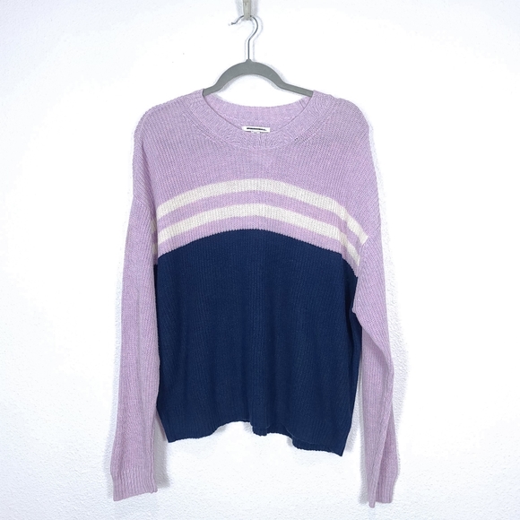 American Eagle Outfitters Sweaters - AMERICAN EAGLE Striped Lavender Knit Slouchy Sweater